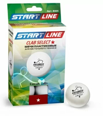 картинка Мяч для настольного тенниса Start Line Club Select New, 1 звезда, 6 штук 