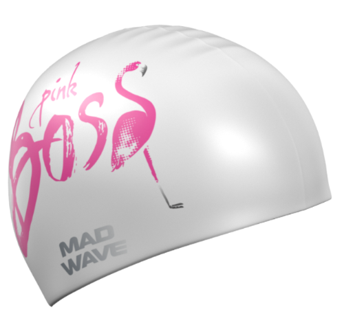 Шапочка для плавания Mad Wave M0550 02 0 00 Pink Boss белая от магазина Супер Спорт