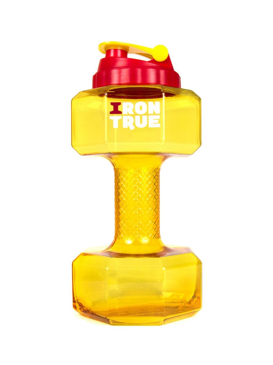 Бутылка-гантель Irontrue 2.2L желтый от магазина Супер Спорт