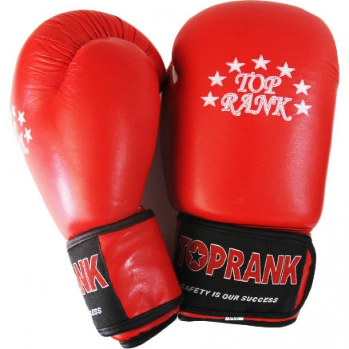 Боксерские перчатки Top Rank натуральная кожа 10 унций красные от магазина Супер Спорт