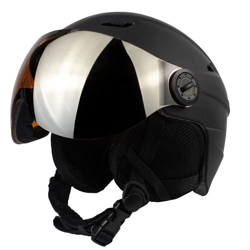Шлем горнолыжный BIG BRO YL37 silver visor Matt Black от магазина Супер Спорт
